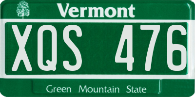 VT license plate XQS476