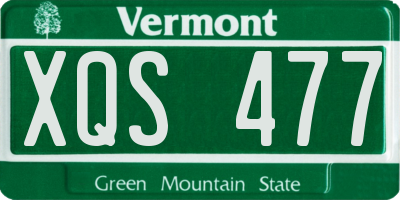 VT license plate XQS477