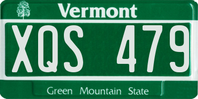 VT license plate XQS479