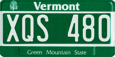 VT license plate XQS480