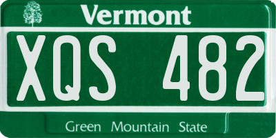 VT license plate XQS482