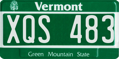 VT license plate XQS483