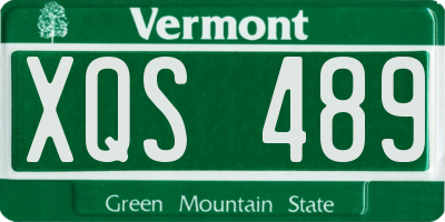 VT license plate XQS489