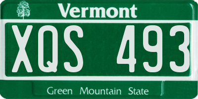VT license plate XQS493