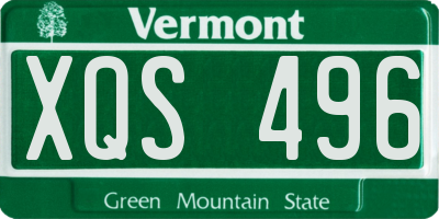 VT license plate XQS496