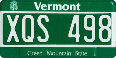 VT license plate XQS498