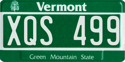 VT license plate XQS499
