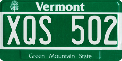VT license plate XQS502