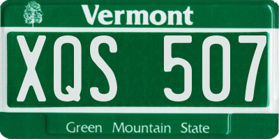 VT license plate XQS507