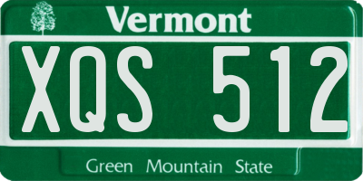 VT license plate XQS512