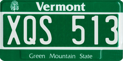 VT license plate XQS513