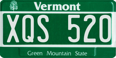VT license plate XQS520