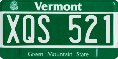VT license plate XQS521