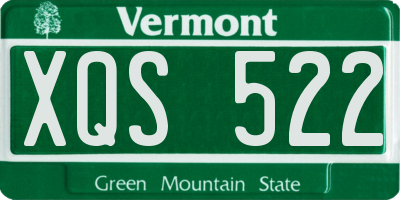 VT license plate XQS522