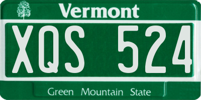VT license plate XQS524