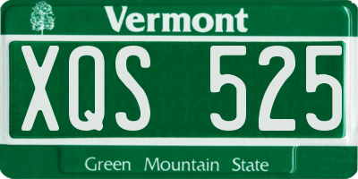 VT license plate XQS525