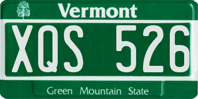 VT license plate XQS526
