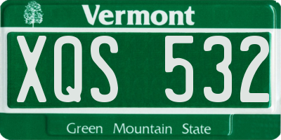 VT license plate XQS532