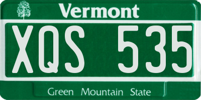 VT license plate XQS535