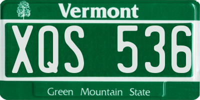 VT license plate XQS536