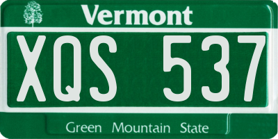 VT license plate XQS537