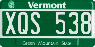 VT license plate XQS538