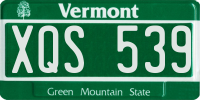 VT license plate XQS539