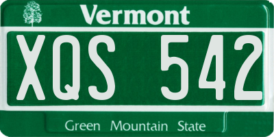 VT license plate XQS542