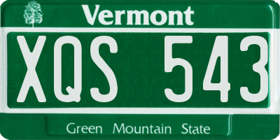 VT license plate XQS543