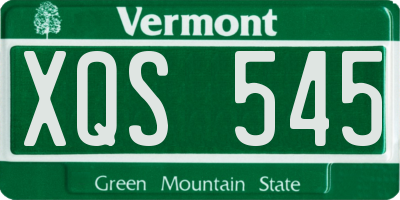VT license plate XQS545