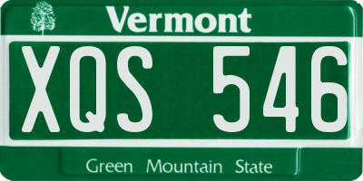 VT license plate XQS546