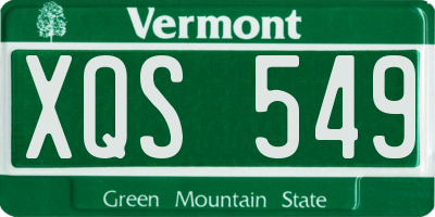VT license plate XQS549