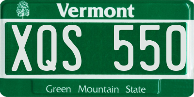 VT license plate XQS550