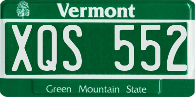 VT license plate XQS552