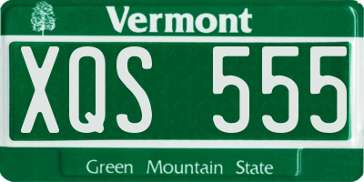 VT license plate XQS555