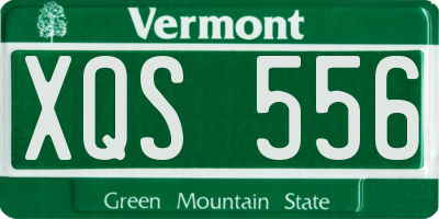 VT license plate XQS556