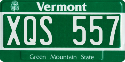 VT license plate XQS557