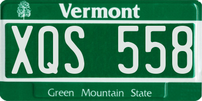 VT license plate XQS558
