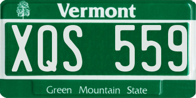 VT license plate XQS559