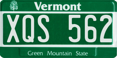 VT license plate XQS562