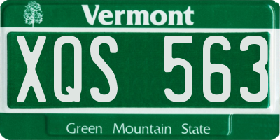 VT license plate XQS563