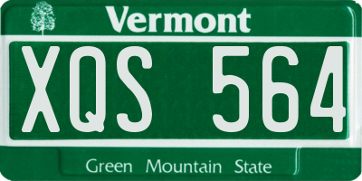 VT license plate XQS564