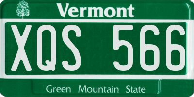VT license plate XQS566