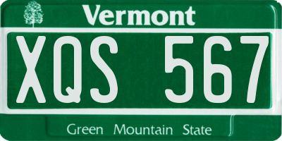 VT license plate XQS567