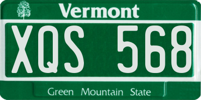 VT license plate XQS568