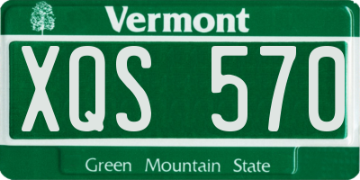 VT license plate XQS570