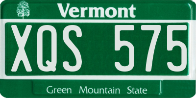 VT license plate XQS575