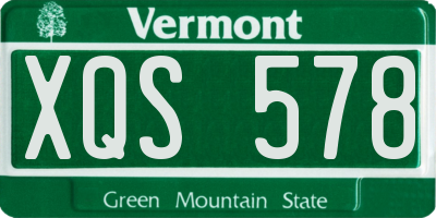 VT license plate XQS578