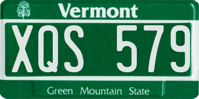 VT license plate XQS579