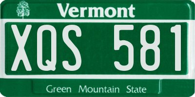 VT license plate XQS581